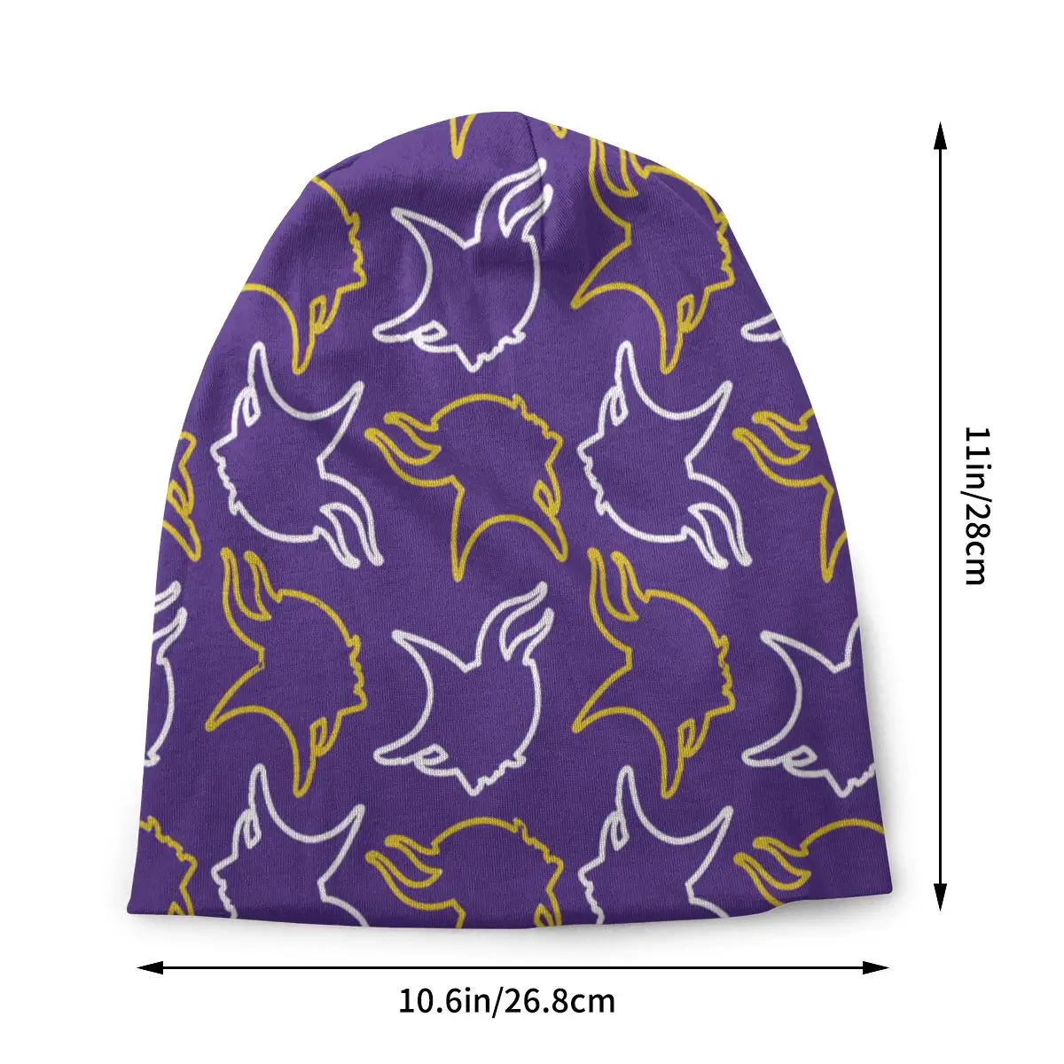 Viking Outdoor Hats Minnesota Pattern Purple Background Bonnet Hipster Skullies Beanies Caps