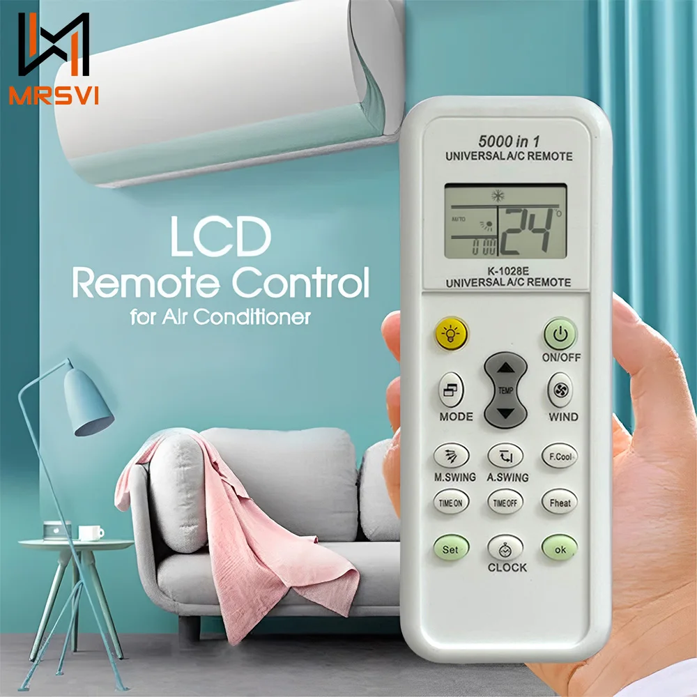 MRSVI 5000 in 1 Universal Air Conditioner Remote Control Lcd A/C Conditioning Controller for Mitsubishi Toshiba Hitachi Fujitsu