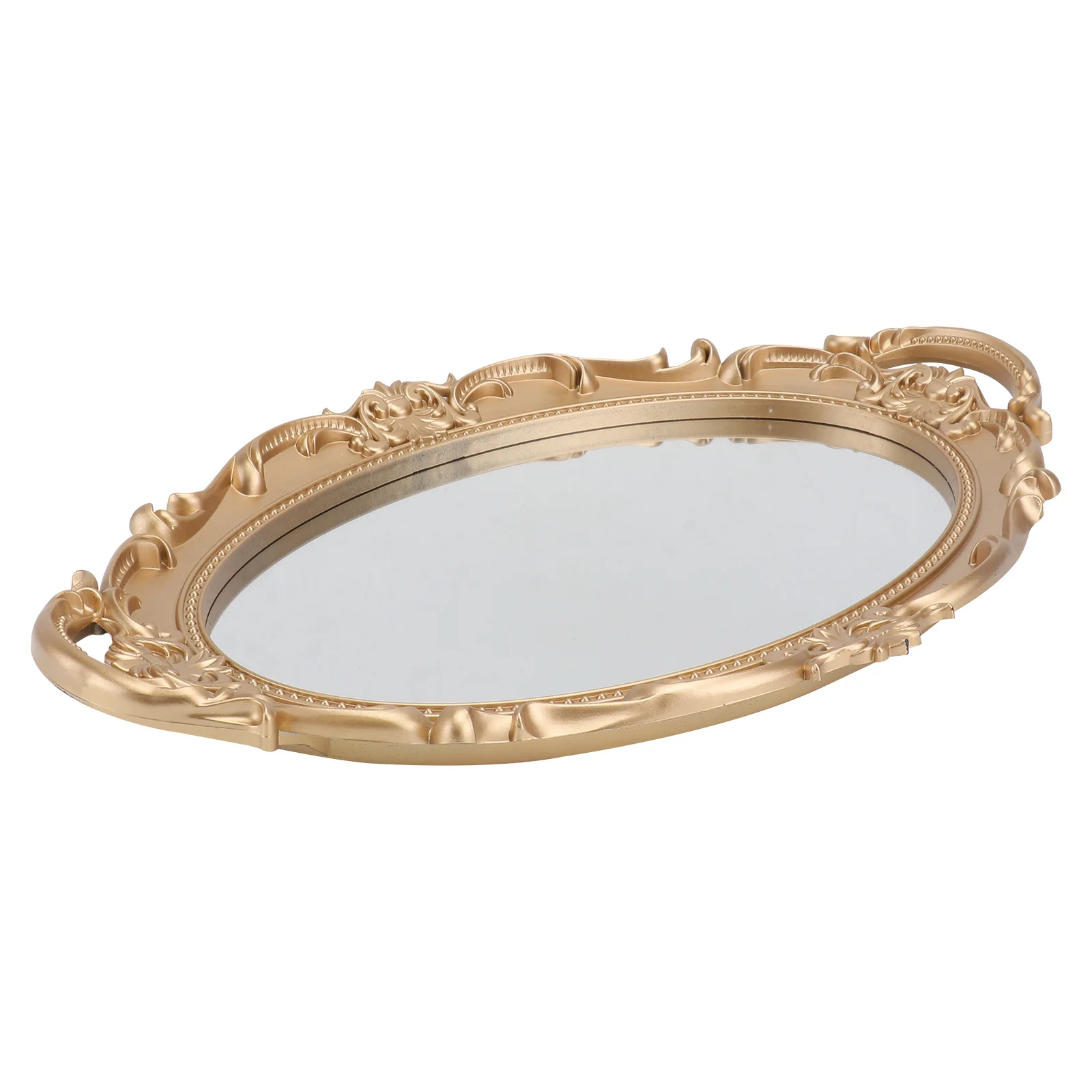 

Retro Mirror Tray European Style Decorative Plate Jewelry Perfume Storage Display Home Living Room Bedroom Ornament Gift
