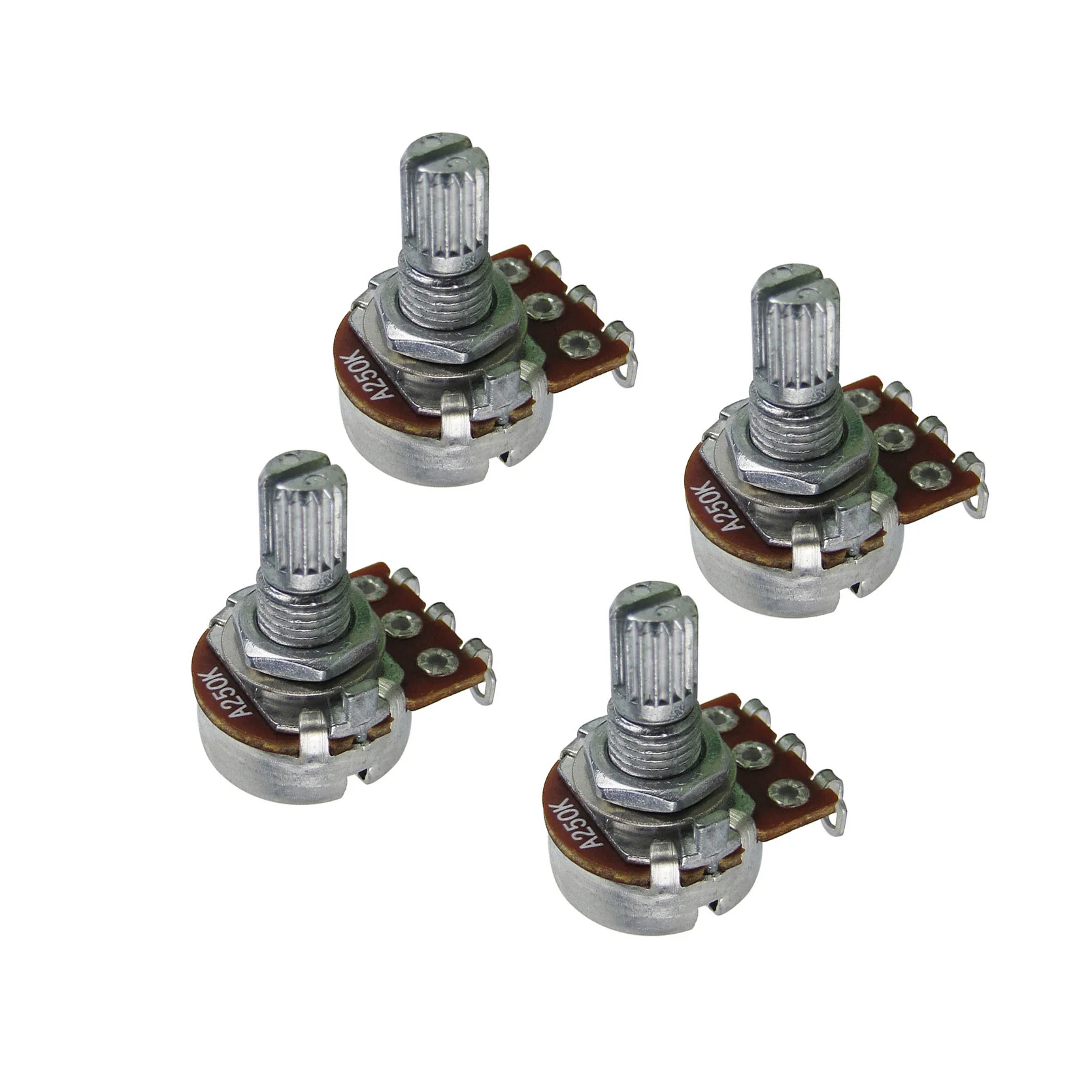 FLEOR 4PCS Mini Guitar Potentiometer Pot A250K / B250K / A500K / B500K Short Shaft Guitar Accessories