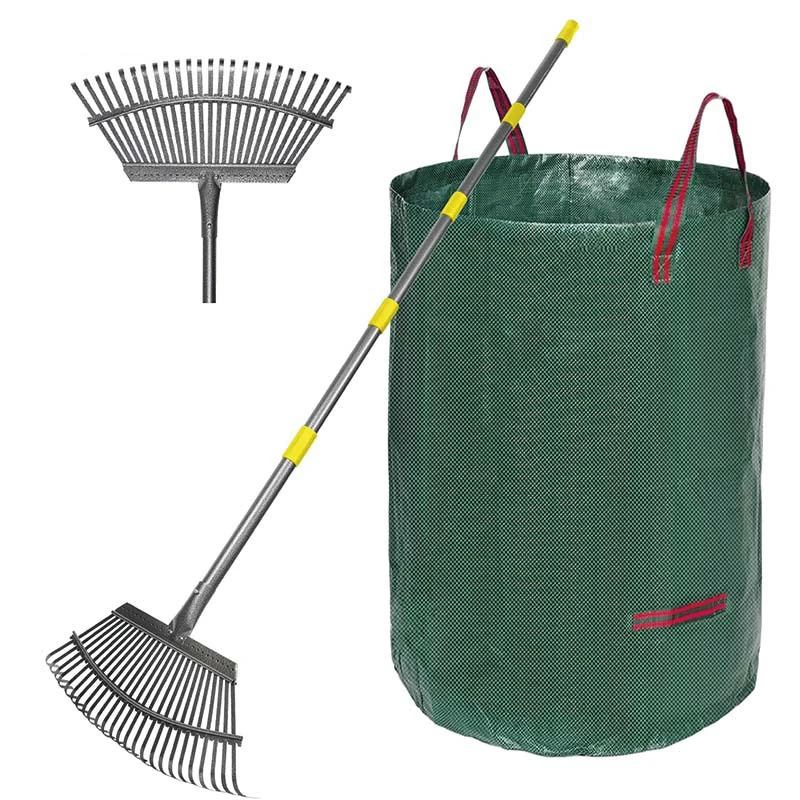 25 Tine Garden Hand Tool Effective Steel Wood Grass Raking Product OEM Customizable