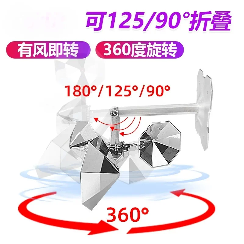 Bird repellent reflective rotating device to scare away pigeons, woodpeckers and other birds