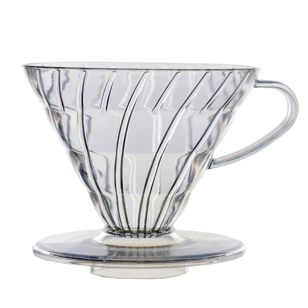 1pcs Plastic Coffee Dripper Hand Pour Filter Cup 95% Light Transmittance For Filter Paper 1-2 Cups Coffee Utensils