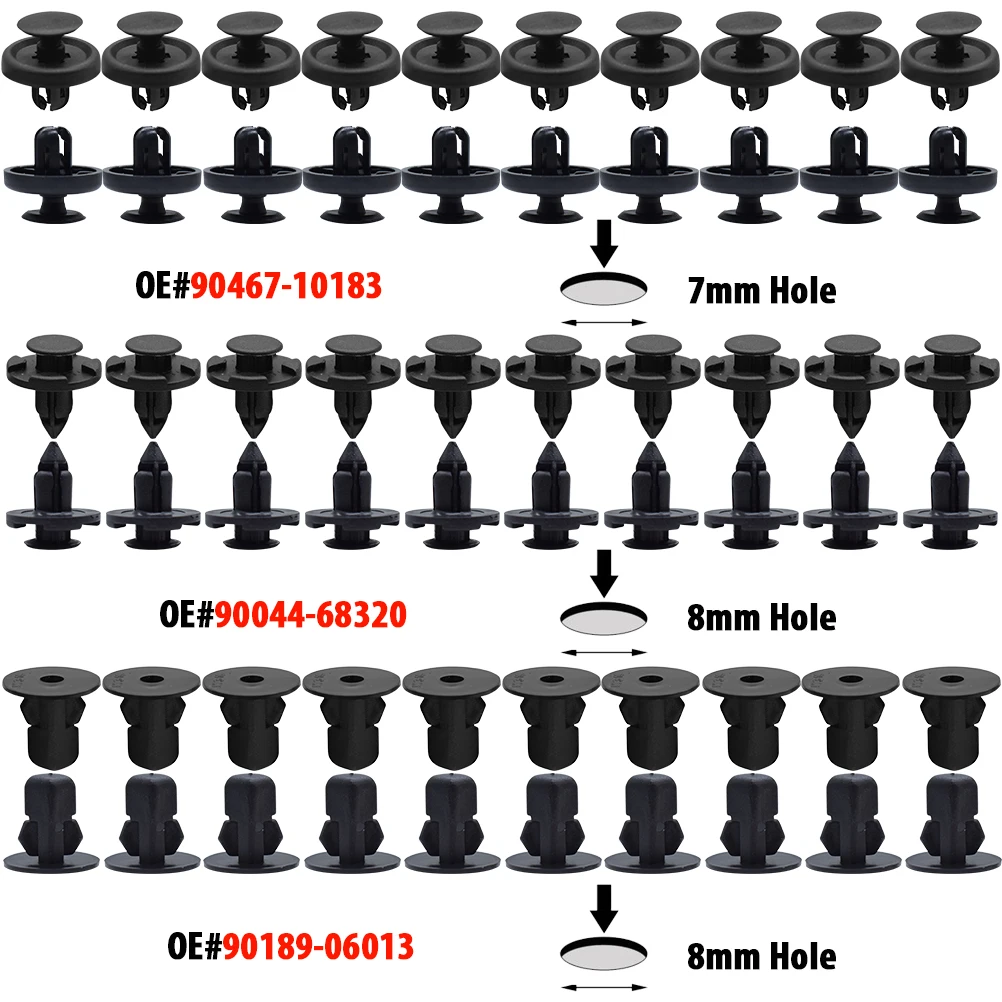 200X Car Push Rivet Trim Clips Bumper Fender Panel Fastener For Toyota Corolla Camry RAV4 Prius Lexus GS300 RX 400H 450H CT 200H