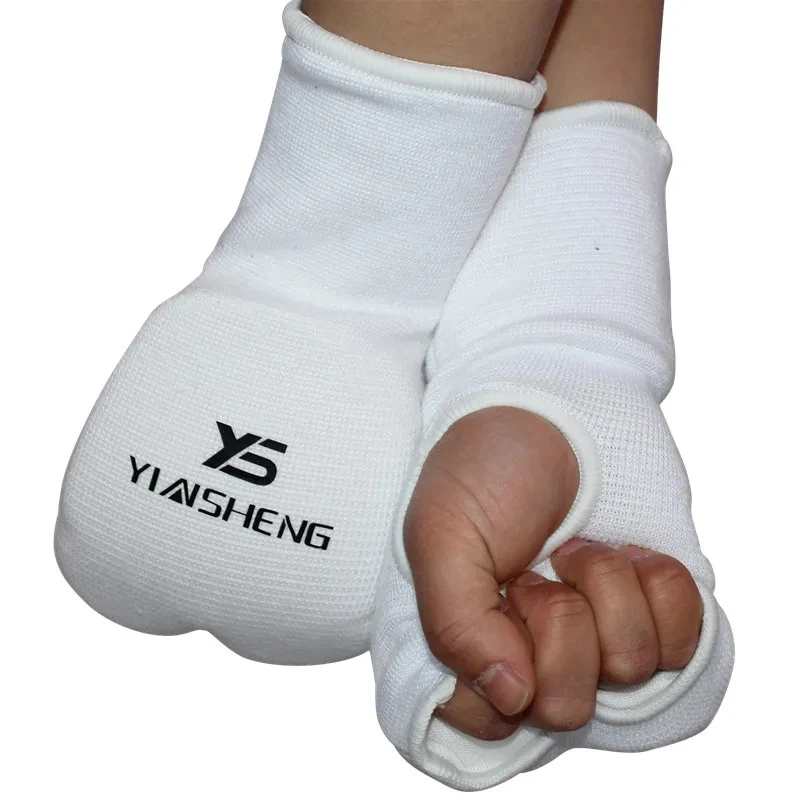 White Color Karate Taekwondo Gloves Black Hand Protector WTF Approved Sports Hand Guard Half Finger Boxing Gloves Hands