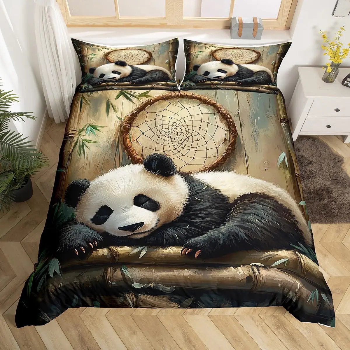 set-copripiumino-panda-carino-misura-twin-queen-set-biancheria-da-letto-con-animali-selvatici-copripiumino-minimalista-disegnato-a-mano-decorazione-kawaii-per-la-camera