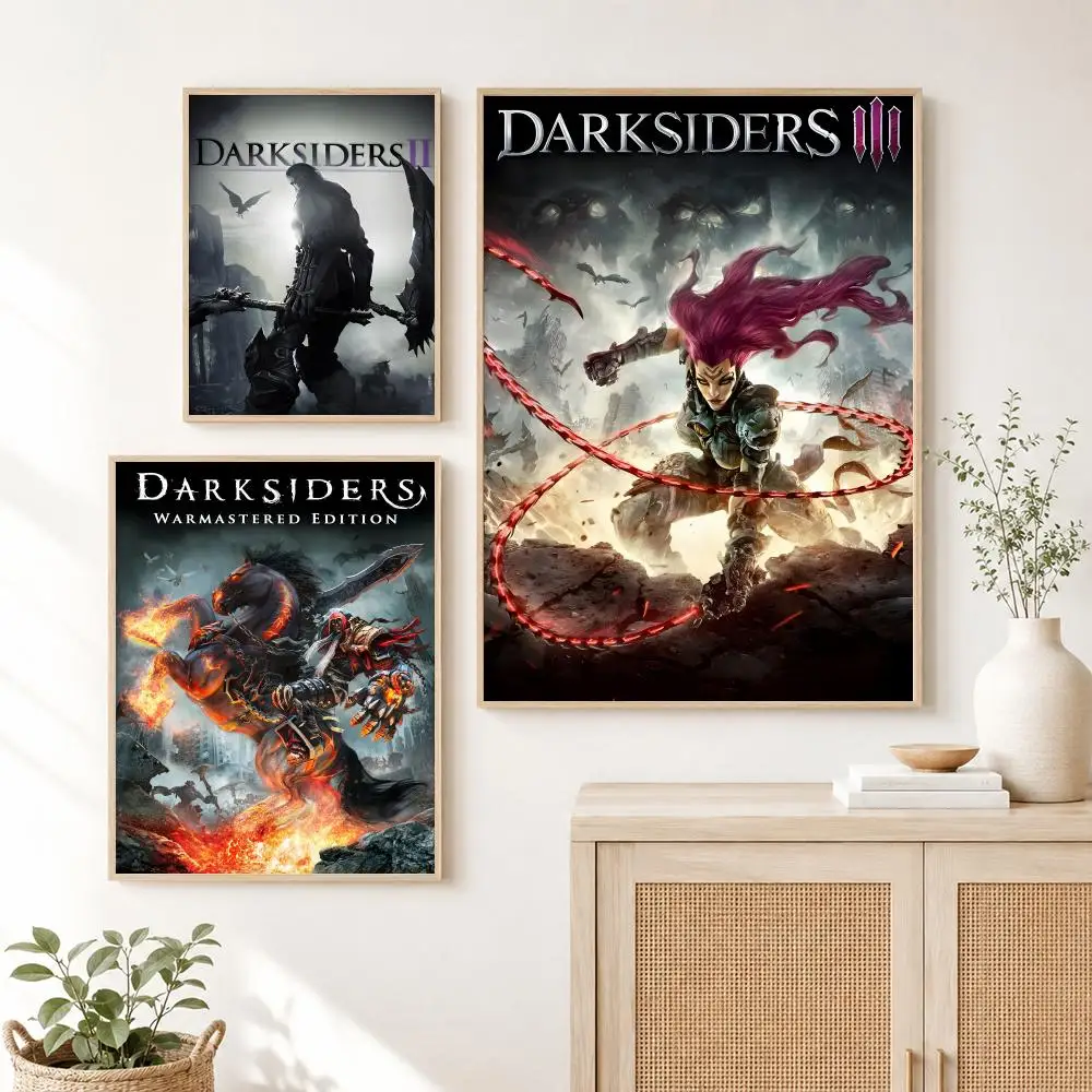 Gaming D-Darksiders Poster Self Adhesive Wall Art Decor for Bedroom Living Room Office Home Decor Gift