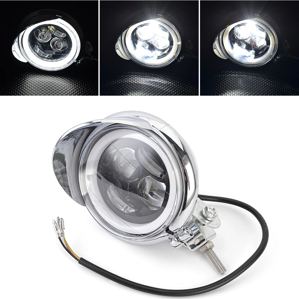 

12-60V Universal Motorcycle Headlight Passing Front Fog Light H/LBeam Headlamp For Honda/Yamaha/Kawasaki/Cruisers/Choppers/Cafe