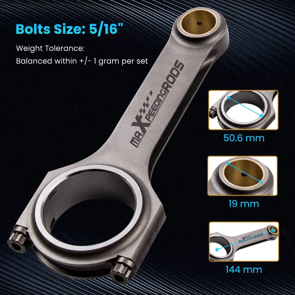 MaXpeedingrods Forged Racing Connecting Rods For VW Passat Golf Gti 1.8T Pin 19mm Taper 800HP