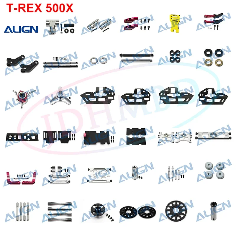 ALIGN T-REX 500X  Main ShaftCCPM Metal Swashplate Slant Thread Main Drive Gear/134T Battery Mount Parts RC Helicopter