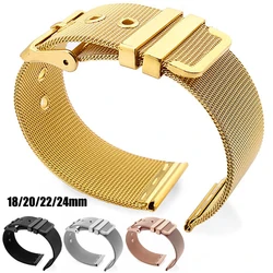18mm 20mm 22mm 24mm Milanese Watch Strap for Seiko for Huawei Watch Band Ultra Thin Steel Strap 0.4mm Mesh Bracelet Replacement