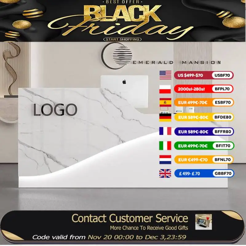 

Aesthetics Beauty Reception Desks Counter Drawers Office White Reception Desks Modern Luxury Empfangs Theke Office Furniture