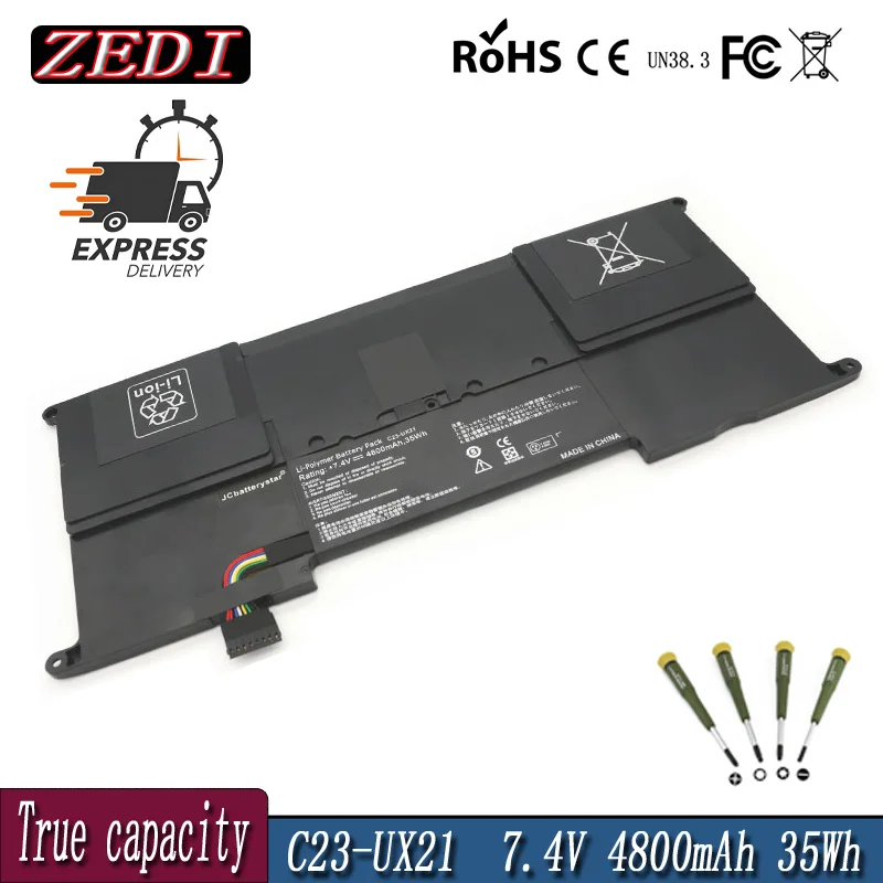 

ZEDI C23-UX21 C23 UX21 new Laptop Battery For Asus Zenbook UX21 UX21A UX21E Ultrabook Series 7.4V 4800mAh