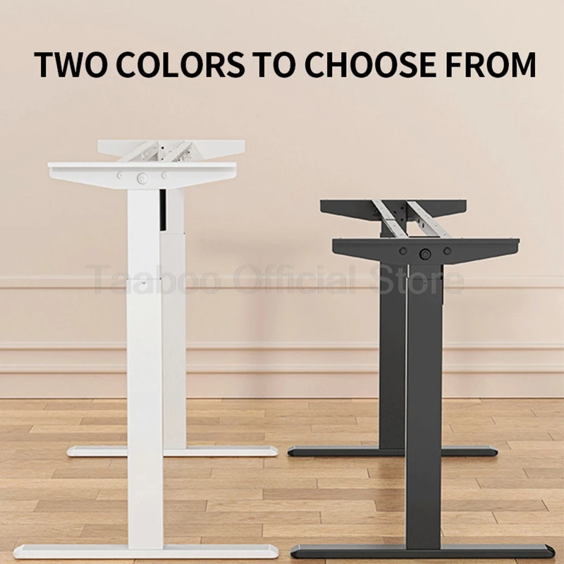 Adjustable Electric Standing Desk Frame Height Length Stand Up Shelf Lifting Computer Table Stand for Home Office(Only Frame)
