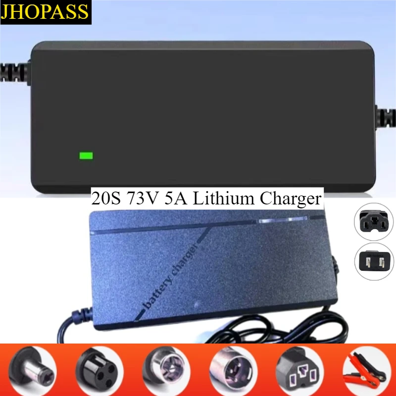 73V 5A 스마트 20S LED 디스플레이 LiFePo4 리튬 배터리 충전기 (73V 60V 64V 오토바이 전기 자전거 스쿠터 AC110-220V EU AU UK 플러그)