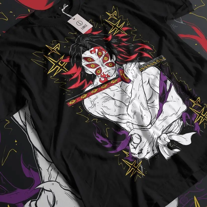 

Kokushibo T-Shirt Demon Slayer Kimetsu No Yaiba Anime Manga Black Shirt All Size