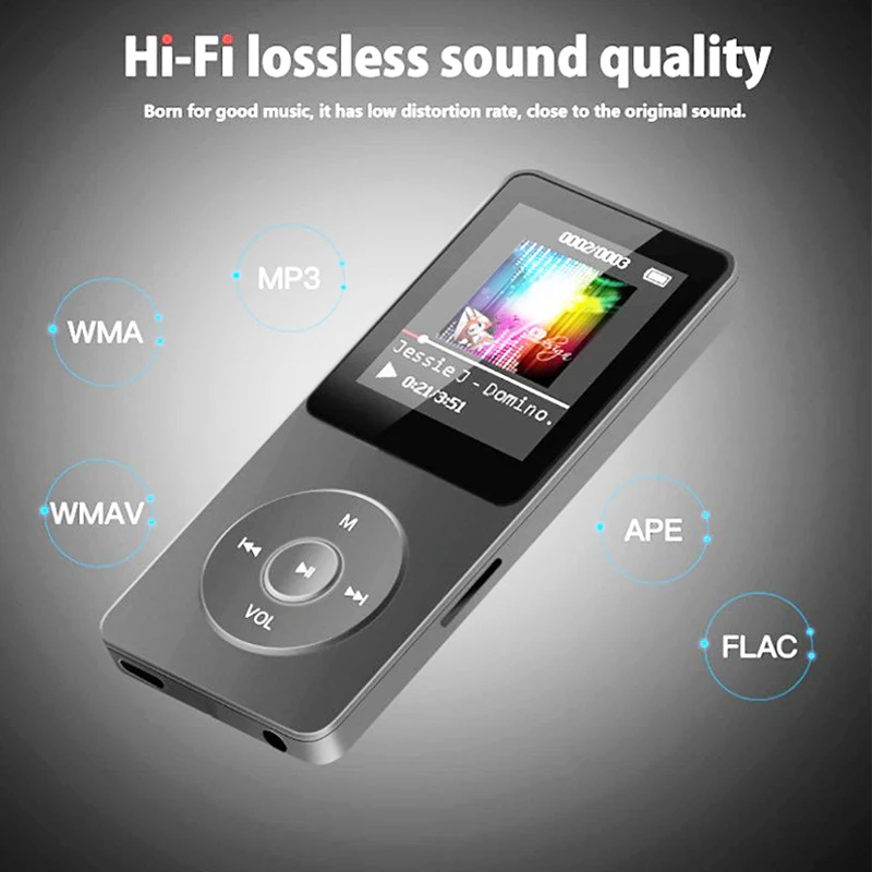 MP3 Player Bluetooth-compatible Color Screen MP4 Walkman HIFI Music Player Support 128G TF Card Portable with Speaker Recorder