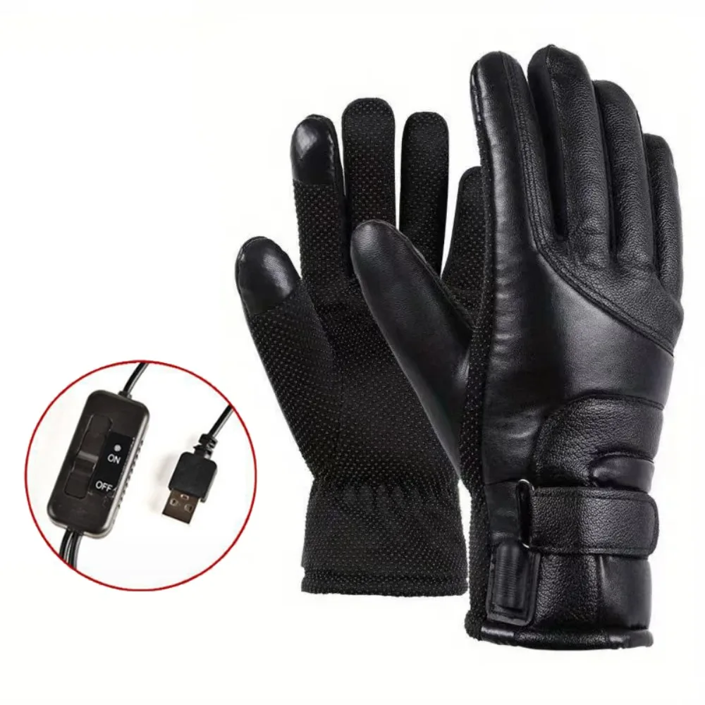 

Waterproof USB Heated Gloves Full Finger 3 Heat Settings Heating Thermal Mitten Windproof Wide Application