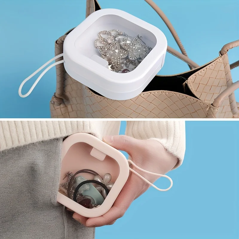 Portable Cosmetics Storage Case with Strap, Creative Storage Box for Cosmetics, Jewelry, Headphones,Travel Storage Box