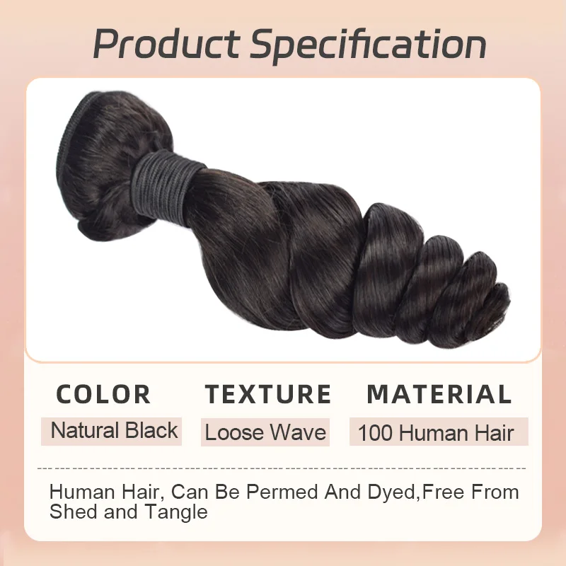 Bundel rambut gelombang longgar Peruvian 12-30inci bundel rambut manusia asli 100% bundel jalinan rambut Remy panjang