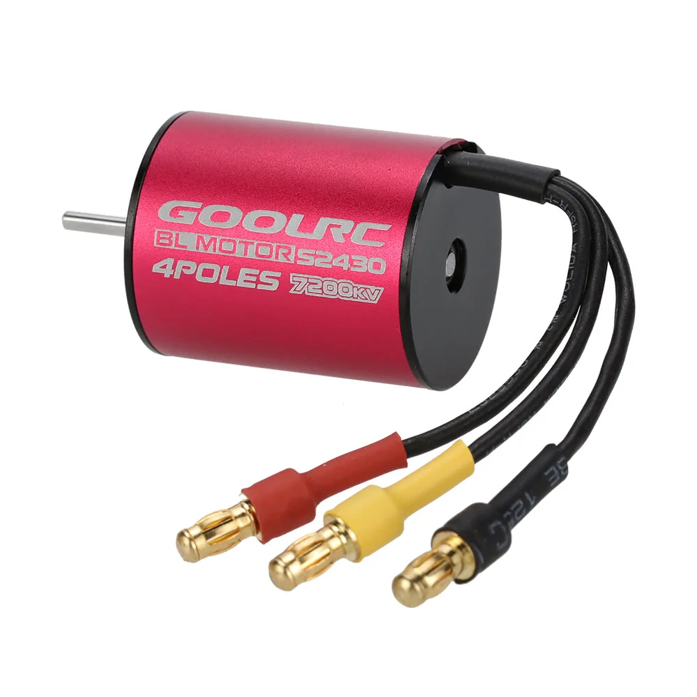 S2430 7200KV Motor S2430 7200KV Sensorless Brushless Motor and 25A Brushless ESC Combo Set for 1/16 1/18 RC Car Truck