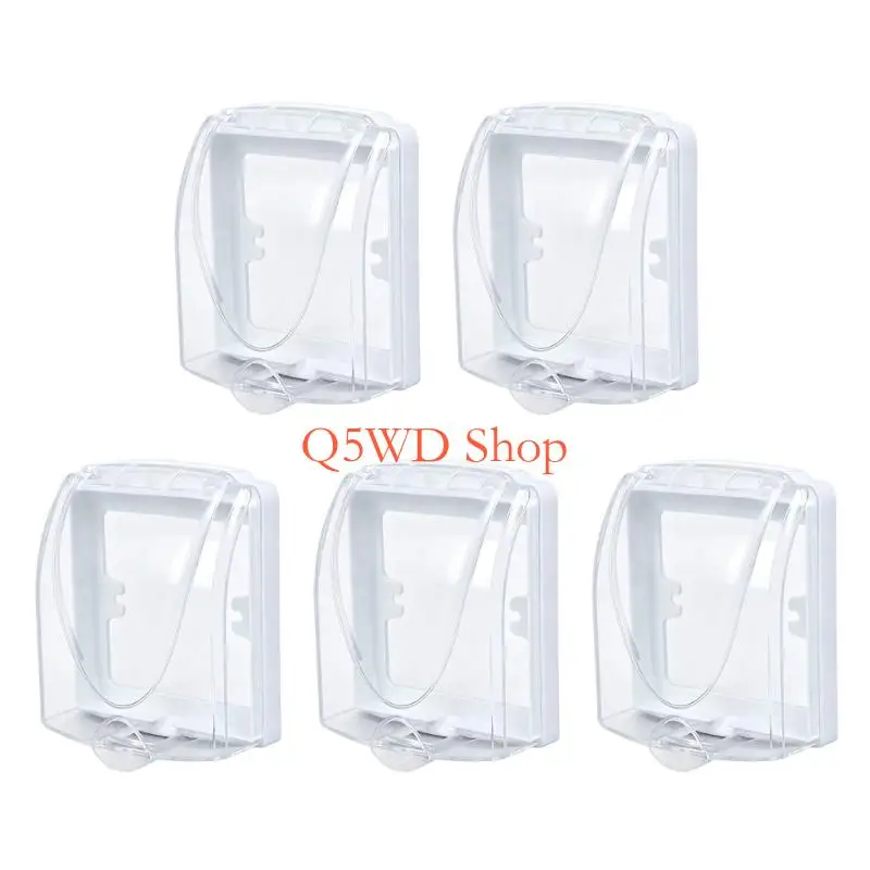 Q5WD Clear Lid Wall Outlet Cover Case for Bathroom Kitchen Damp Switches Case