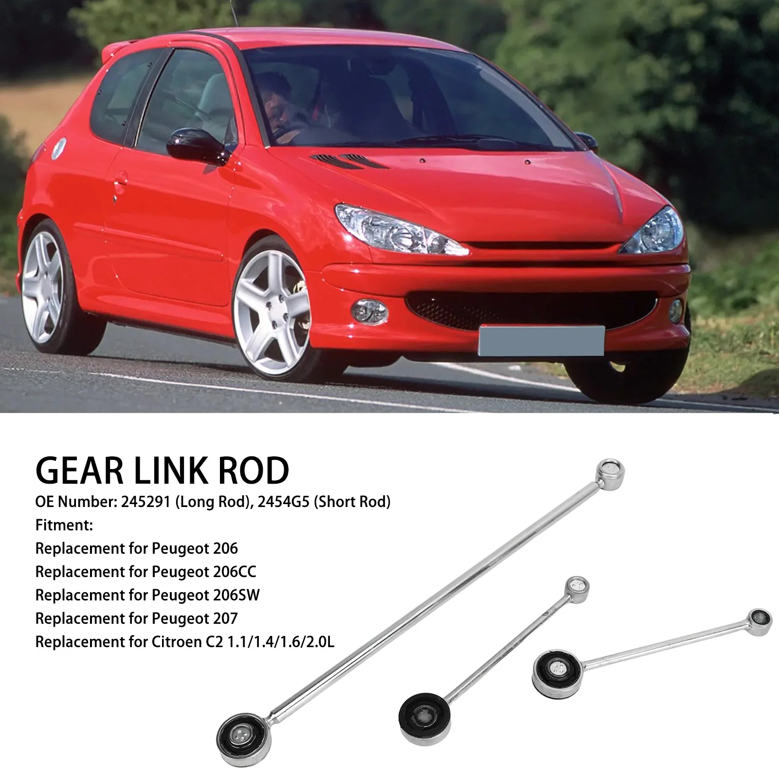 

Gear Link Rod 245291 Transmission Gear Selector Lever Linkage Rod Replacement for Peugeot 206 206CC 206SW 207