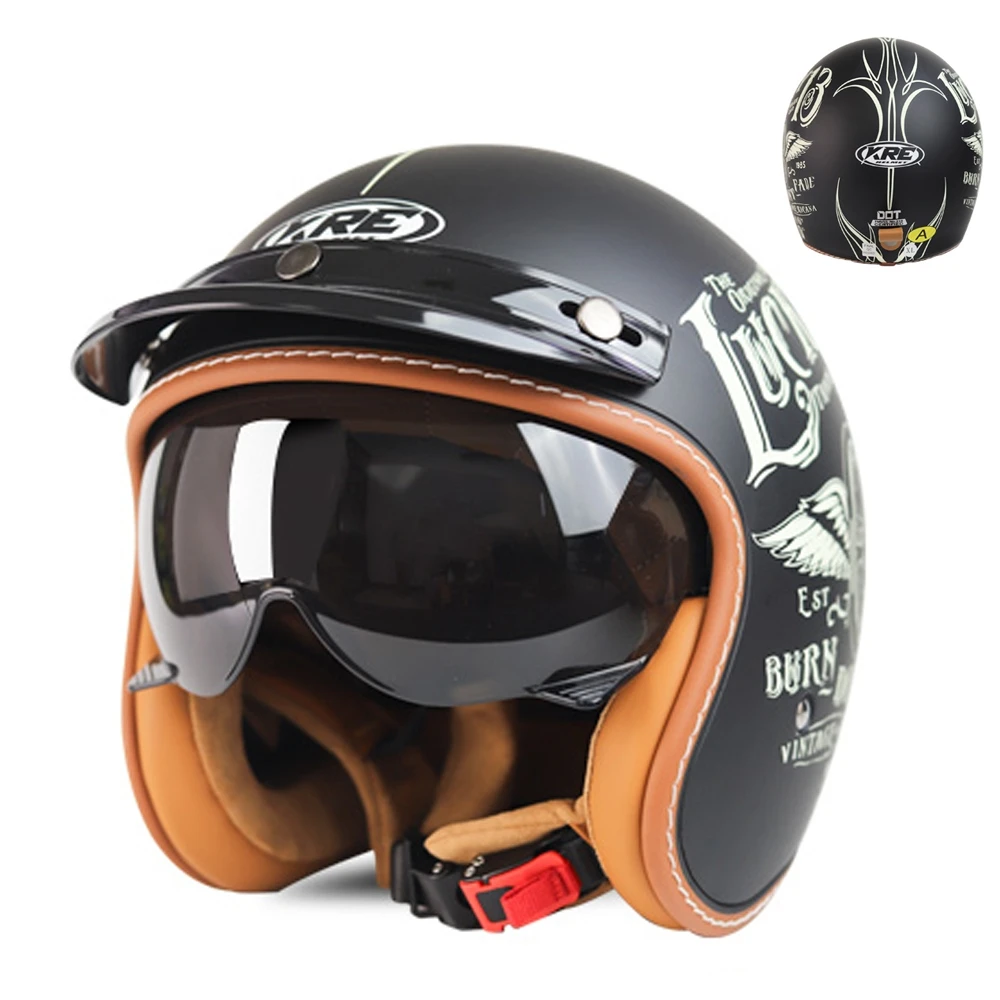 

New Motorcycle Helmet Street Retro Motorbike Helmet Breathable Four Seasons Riding Helmet ECE DOT Approved Moto Capacetes