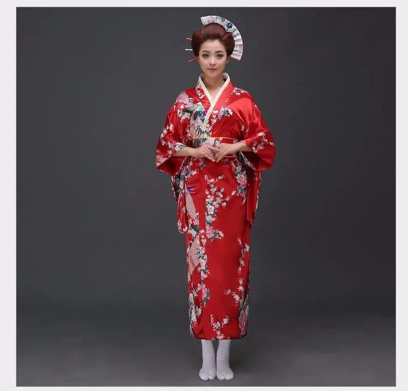 Lake Blue National Trends Women Sexy Kimono Yukata With Obi Novelty Evening Dress Japanese Cosplay Costume Floral One Size