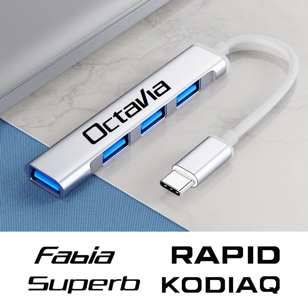 

4 In 1 Docking Station Charger Accessories For Skoda Octavia Fabia Rapid Superb Kodiaq Scala Karoq Citigo Kamiq Roomster Enyaq