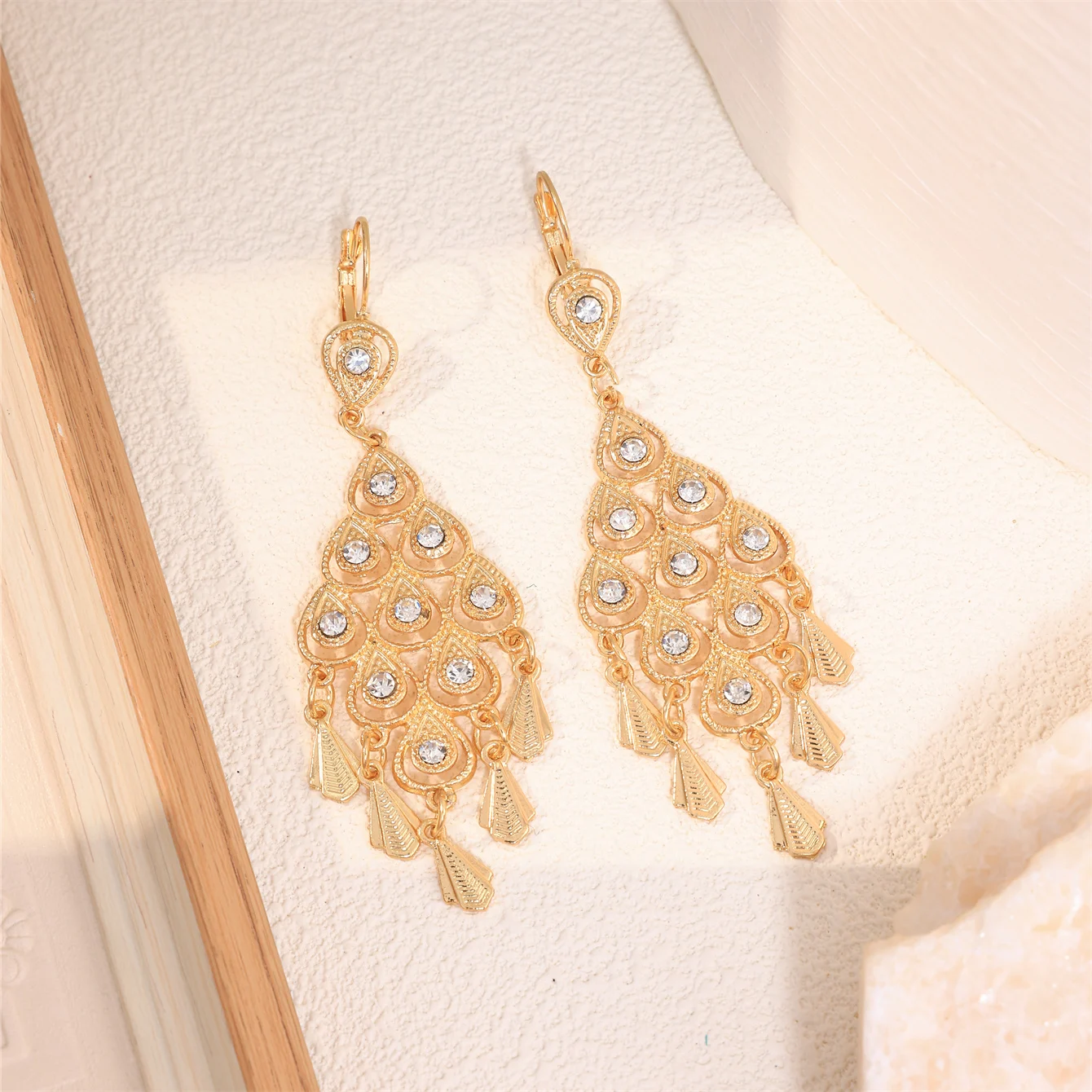 Moroccan Zinc Alloy Rhinestone Earrings Bridal Wedding Accessories Designed With Unique Patterns Party Gift Jewelry