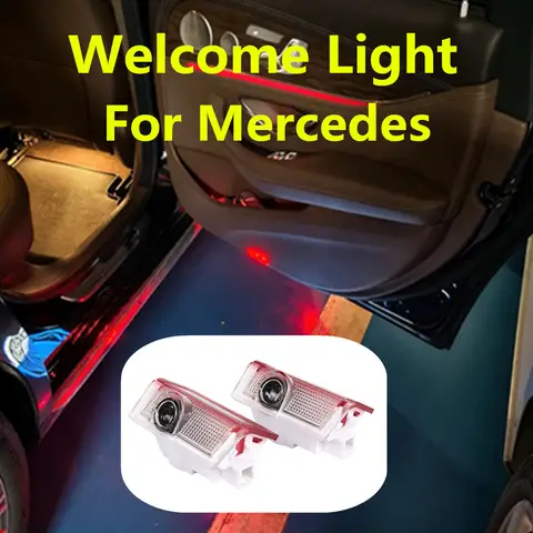 메르세데스 벤츠 W213 W166 W167 W176 W177 W246 W212 W205 E300 C300용 신형 LED 자동차 도어 경고 환영 그림자 조명 액세서리 2개