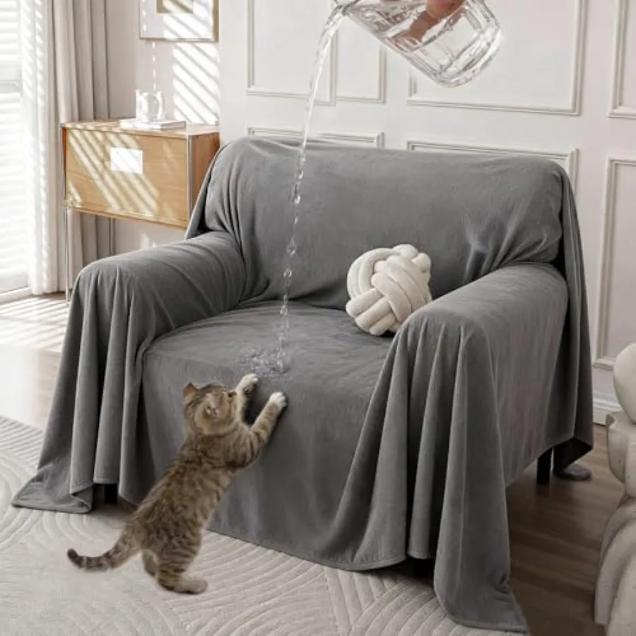

Waterproof Non Slip Armchair Couch Cover, Cat-Scratch Resistant Single Sofa Couch Covers for Dogs 1 Cushion, Accent Chair Couch