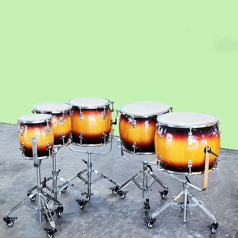 Five Tone Row Drums Professional Portable for Adult and Children Musical Performance With Drum Sticks