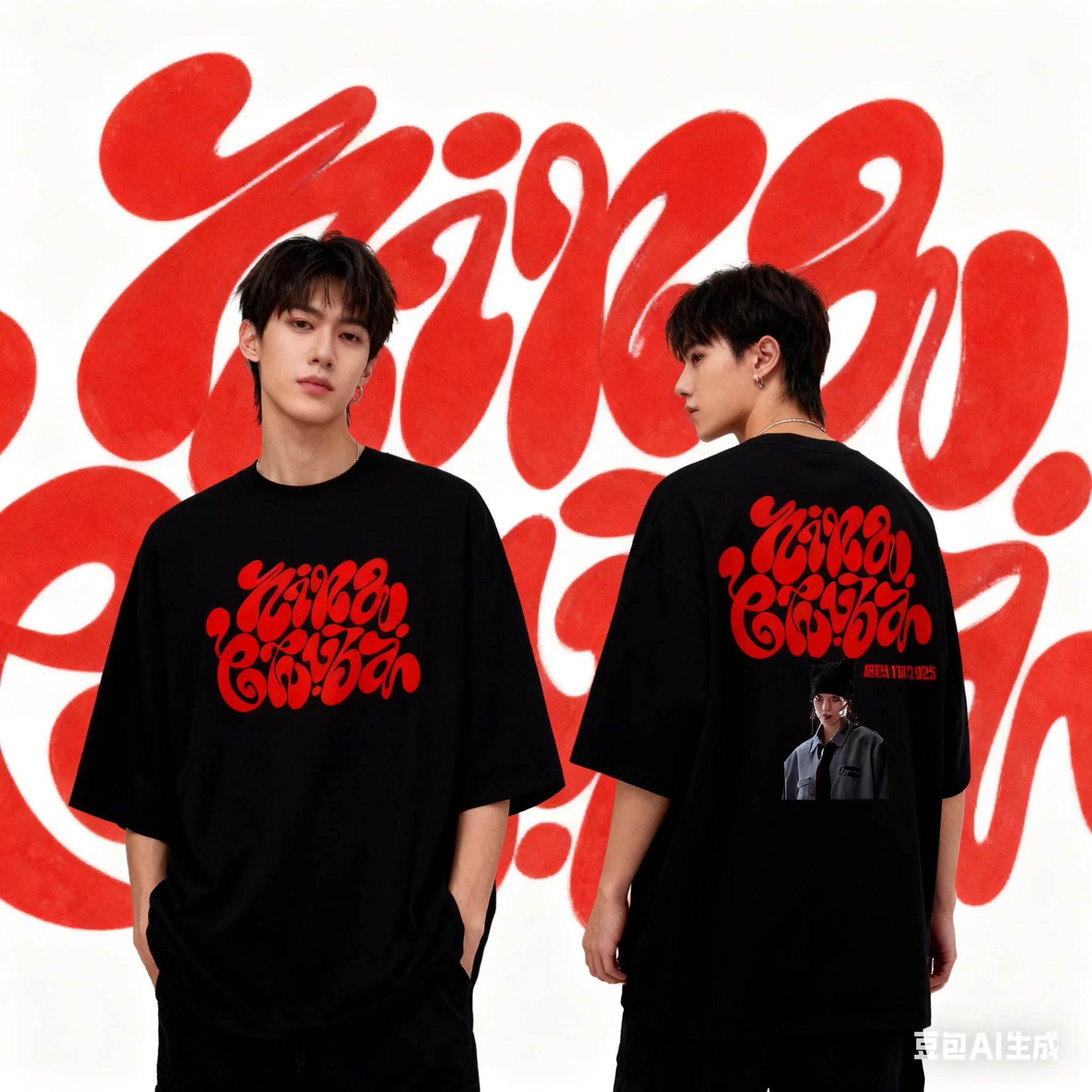 

Nina Chuba Arena Tour 2025 летняя новая хит продаж для мужчин и женщин Harajuku Высококачественная модная повседневная хлопковая футболка большого размера