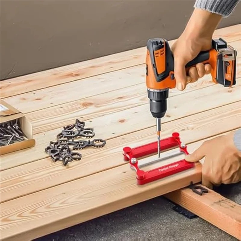 

AA05 Center Gauge&Doweling Jig Kit Self-Centering Doweling Jig Precision Marking For Woodworkers