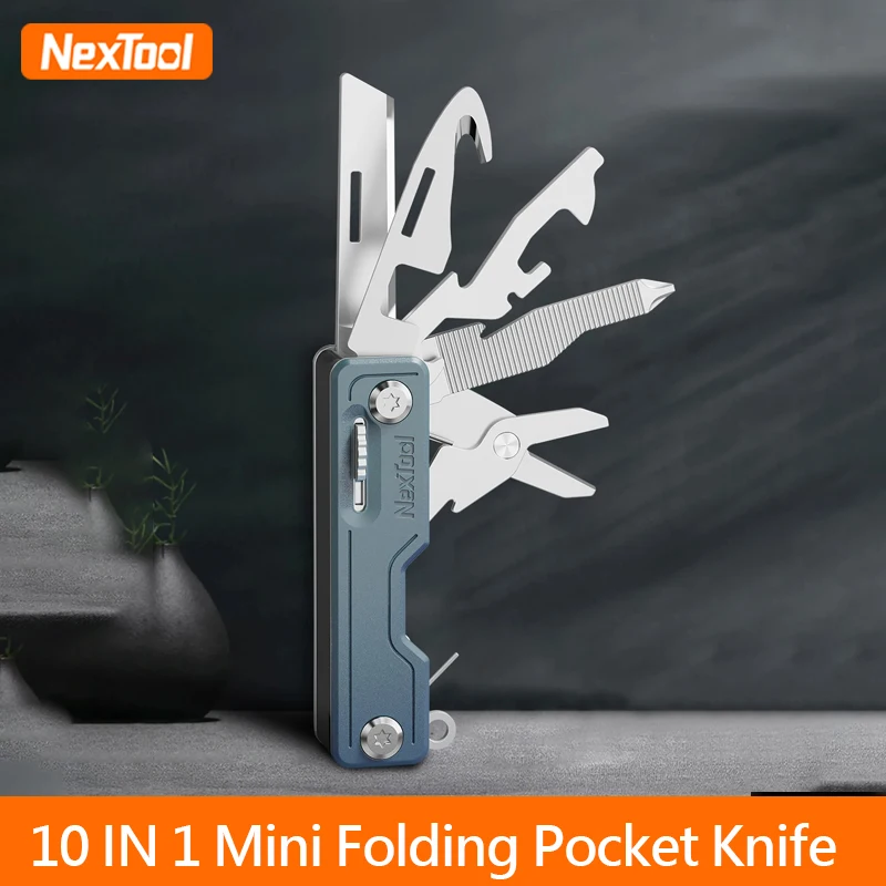 

NexTool 10-in-1 Mini Folding Knife EDC Multi-Tool Outdoor Portable Hand Tool Cell Phone Holder Bottle Opener Card Pin Key Knife