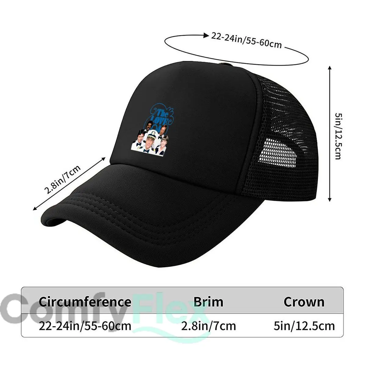 The Love Boat Graphic Mesh Baseball Caps Men Women Retro Sun Breathable Snapback Caps Dad Spring Hats
