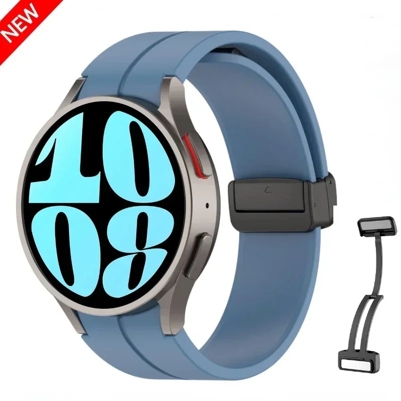 Silicone Band For Samsung Galaxy Watch 7 FE 6 Classic 47mm 43mm Magnetic Buckle Belt Watch 4/5/6 44mm 40mm 5 Pro 45mm Correa
