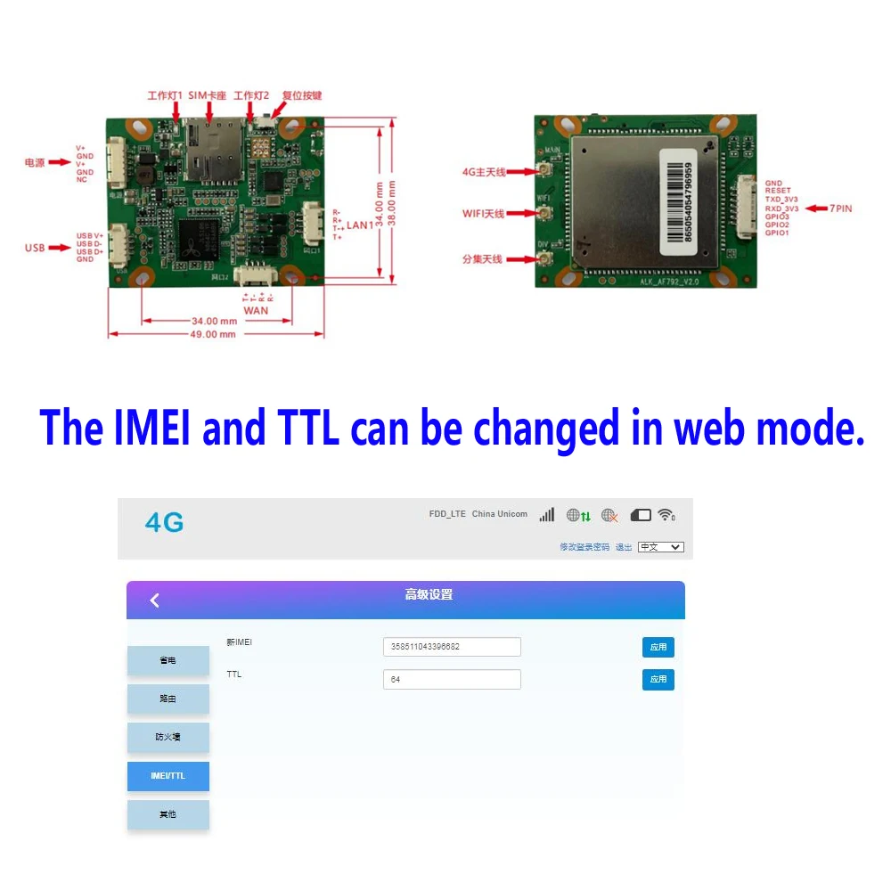 2 LAN 3G 4G Module for Camera IP PCB Board Router Wifi AP Cctv Unlocked ZTE AF790 ALK SIM Card Monitoring Mainboard Surveillance - Image 5