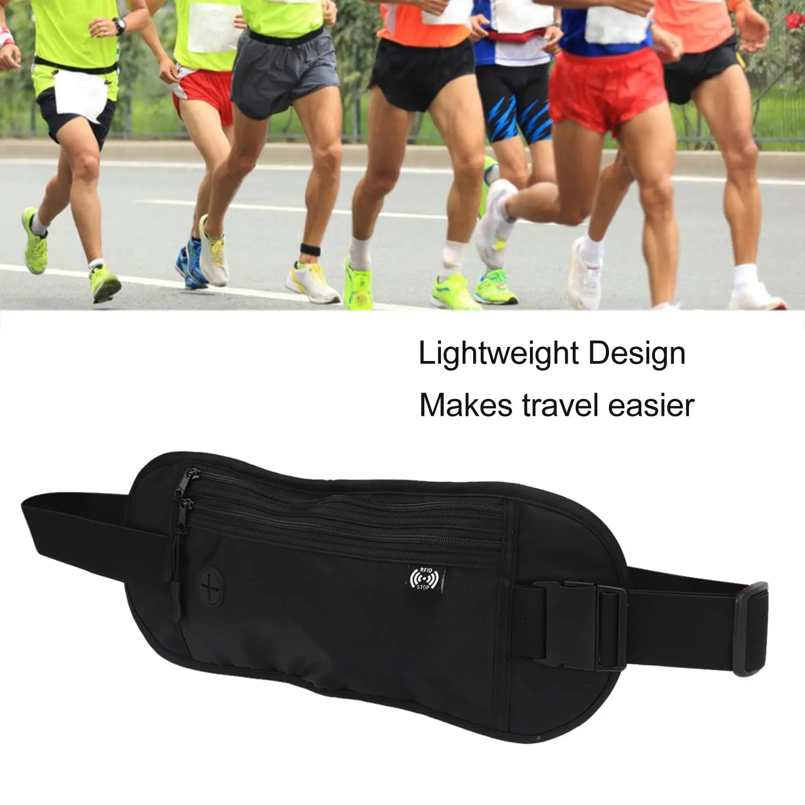 Waterproof Sports Waist Bag: Lightweight & Breathable Running Waist Pack with Radio Frequency Identification Protection