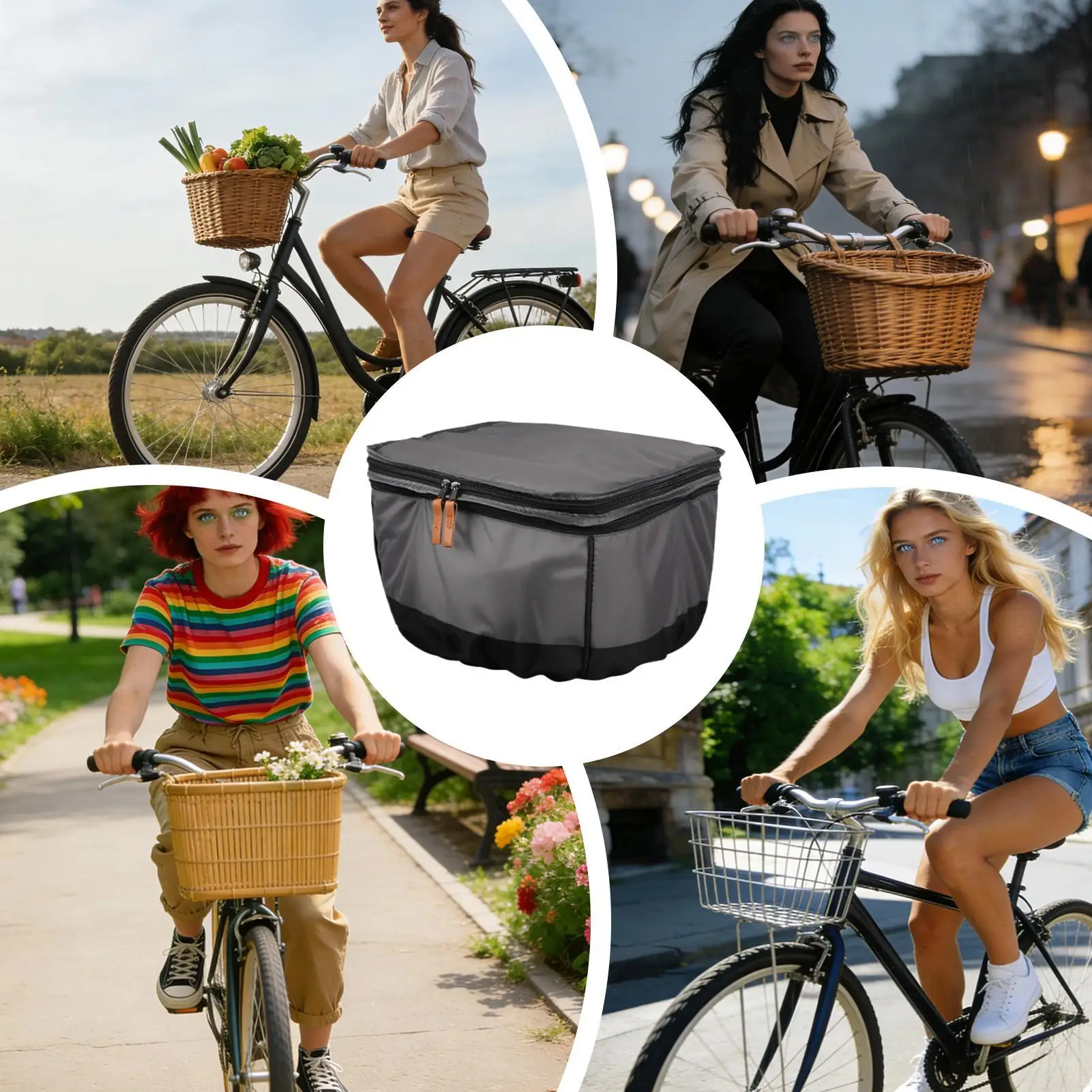 

Bike Basket Cover Retractable Anti-UV Basket Protector Protective Cover For Outdoor Daily Commuting Grocery Shopping Road Trip