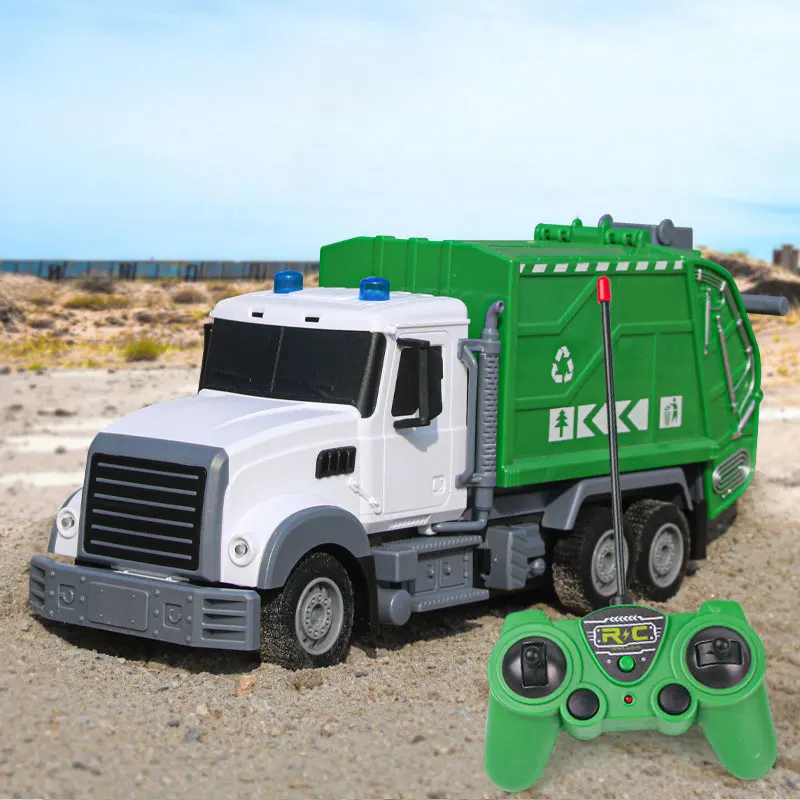 4CH Remote Control Truck RC Simulation Garbag Truck Off Road Mixer Truck With LED Electronic RC Engineering Car Toy Boys Gift