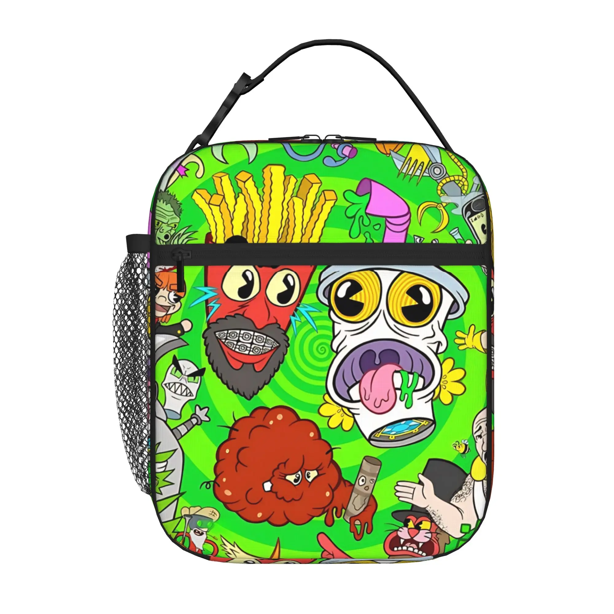 1 Piece For Students Food Container weird surreal food  Portable Pocket ATHF Zipper Closure Aluminum Foil Food Pouch For Travel