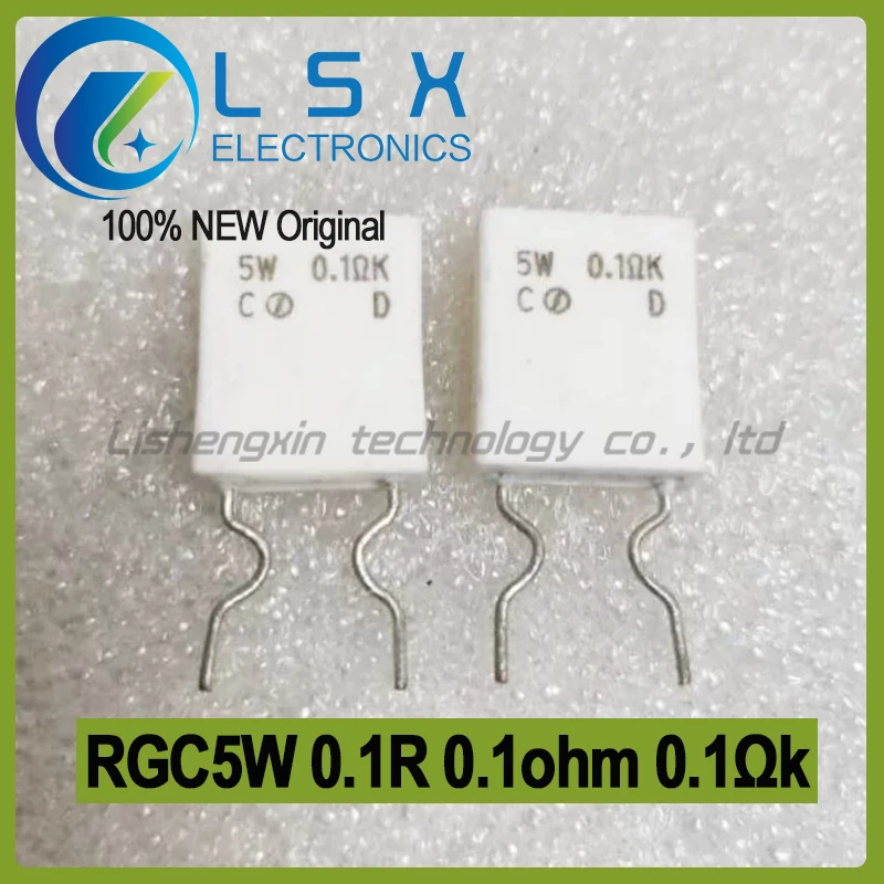 10pcs RGC5W 0.1R 0.1ohm 0.1Ωk Ceramic cement resistor (high-power grade)  New and Original