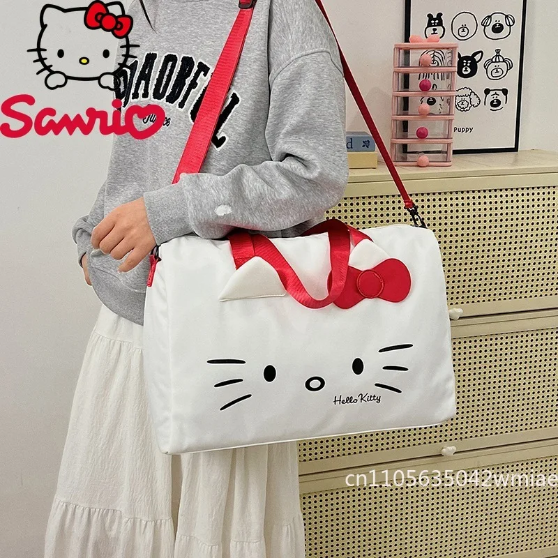 Hello Kitty New Travel Handbag Fashion High Quality Multi Functional Luggage Bag Cartoon Versatile Large Capacity Storage Bag