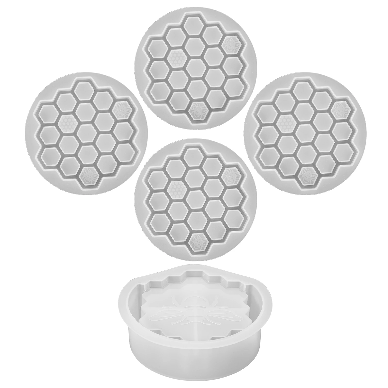 

4 Pieces Coaster Set Silicone Drink Mug Coasters Heat Resistant Non Silicone Drinks Coaster Slip Home Office Decor Gift