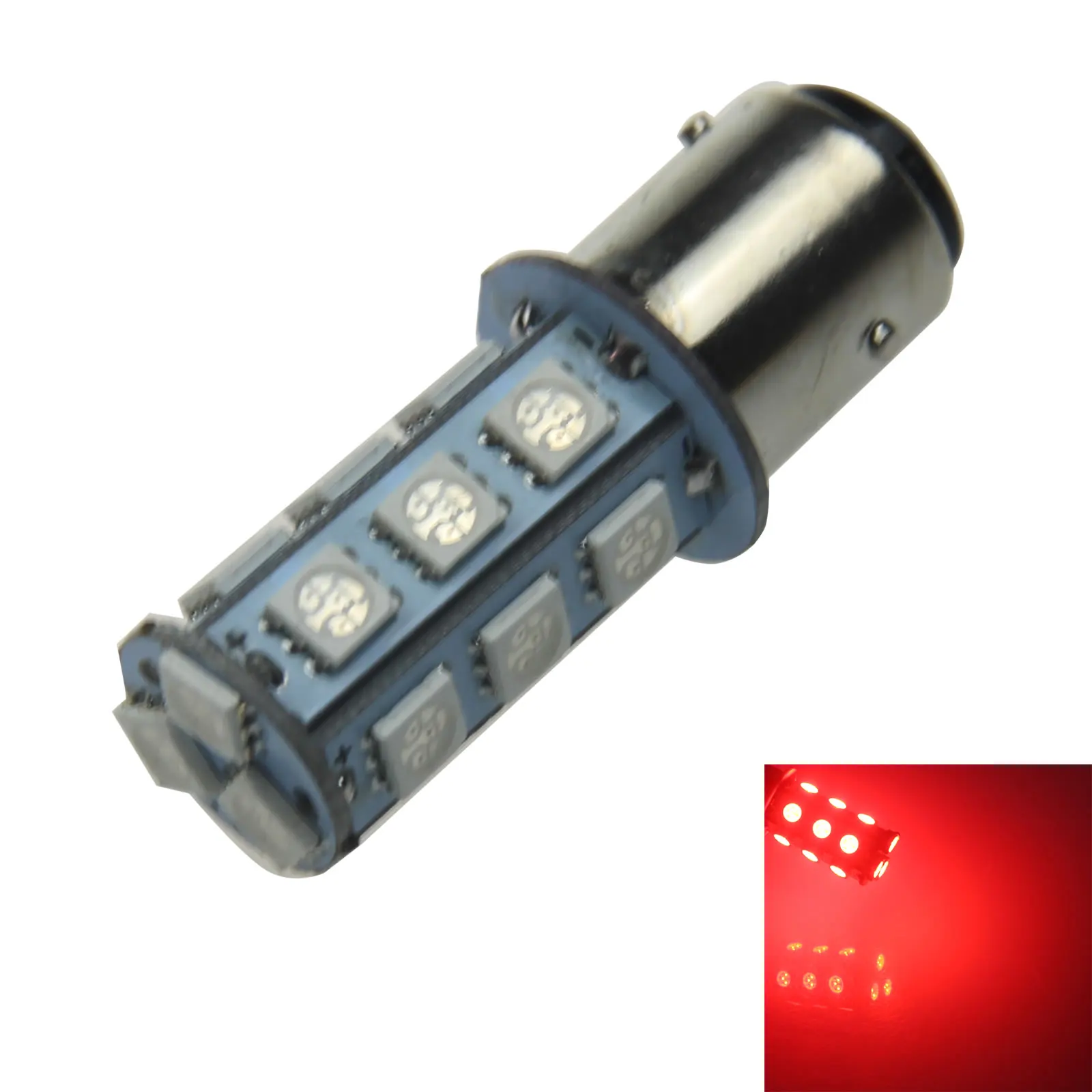 1x Red Car BAW15D Brake Light Stop Blub 18 Emitters 5050 SMD LED PR21/5w R780 Z21198