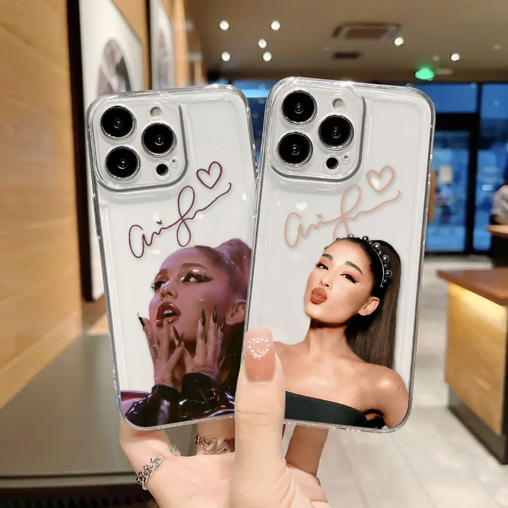 Singer A-Ariana G-Grandes Cover Clear Phone Case For iphone Apple 17 AIR 16E 16 15 14 13 12 11 Pro XS Max 8 7 Plus Case Shell
