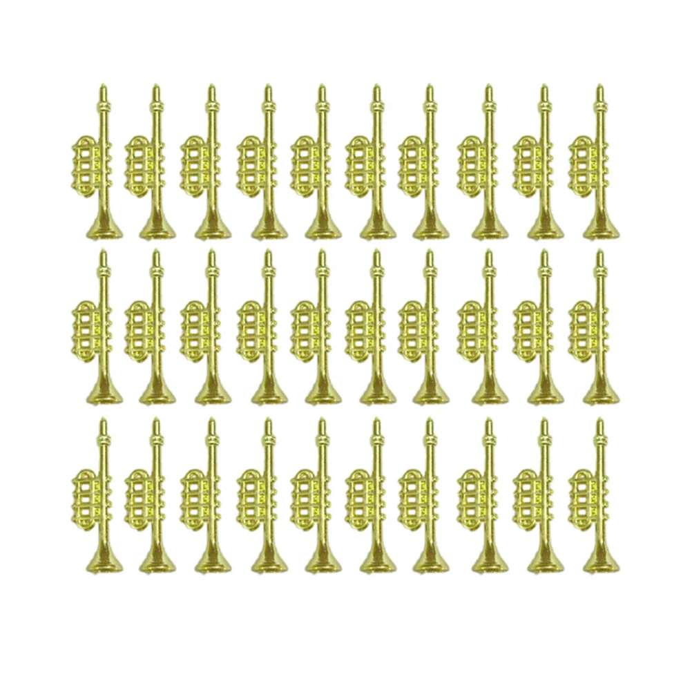 

60Pcs Electroplated Christmas Horn Decorations Creative Golden Ornaments Pendant for Tree Fireplace Party Gift